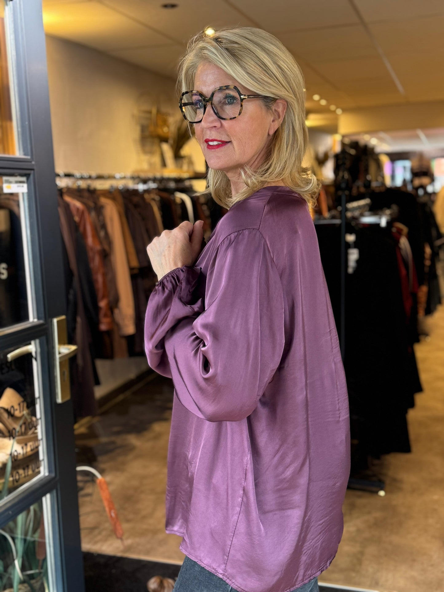 Blouse Silk/ Aubergine