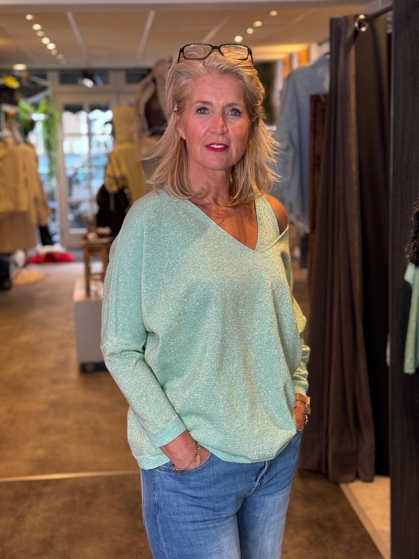 Trui met Top Butterfly/ Zee Groen