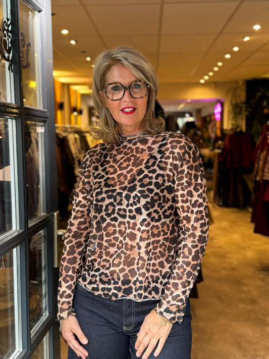 Mesh Top/ Leopard