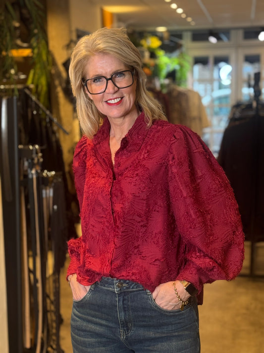 Blouse Azzurro/ Wijn Rood