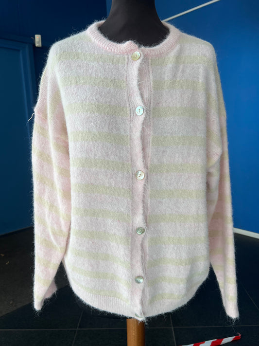 Vest streep /zacht roze