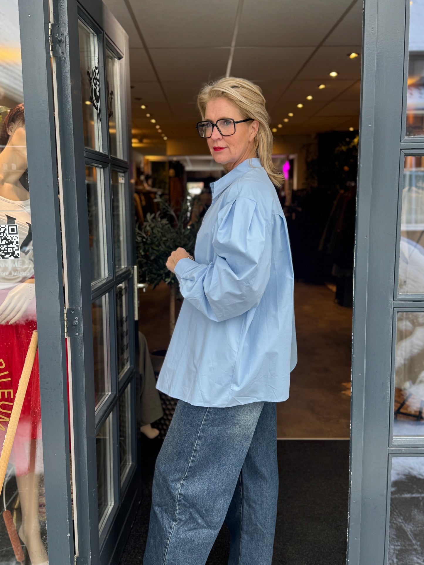 Blouse Puff / L Blauw