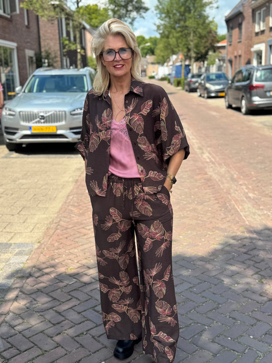 2-Delig set Tropen-Chic / Bruin