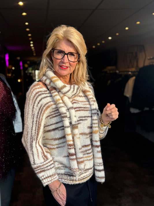 Trui Soft met Sjaal/ stripe