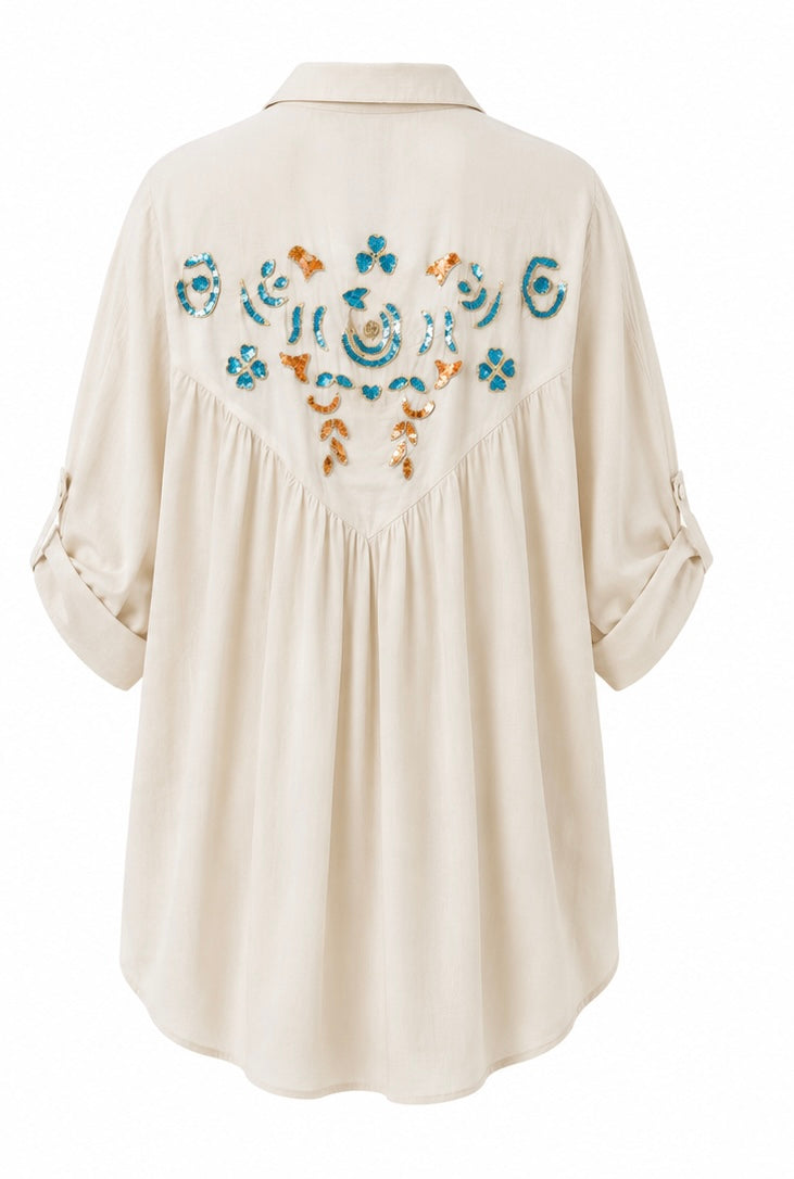 Blouse-Jurk Ash / beige