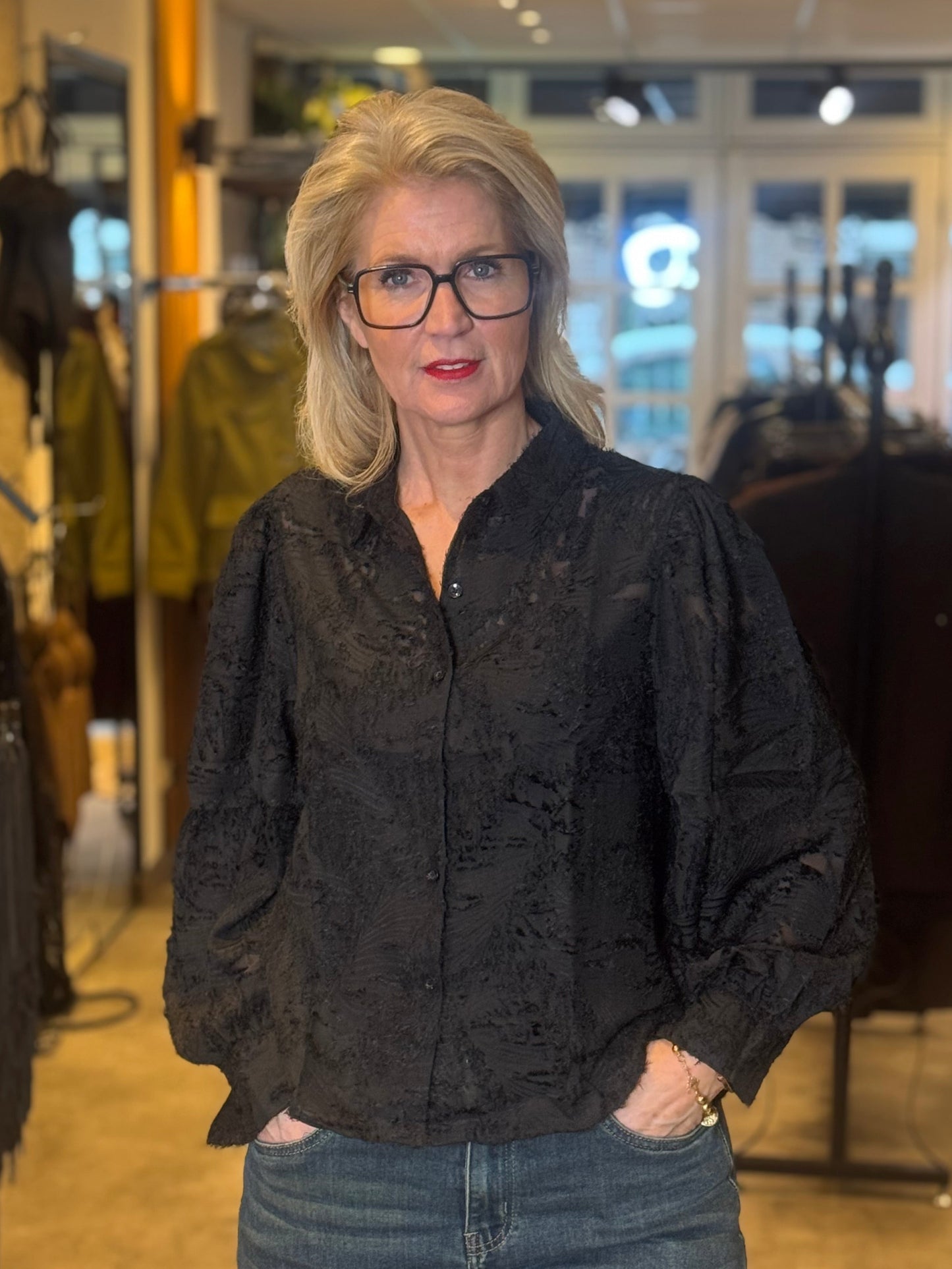 Blouse Azzurro/ Zwart