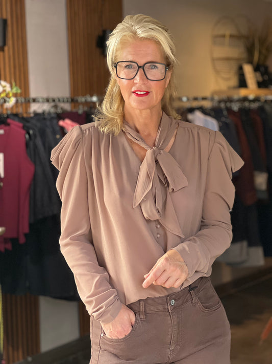 Blouse Bow/ Taupe