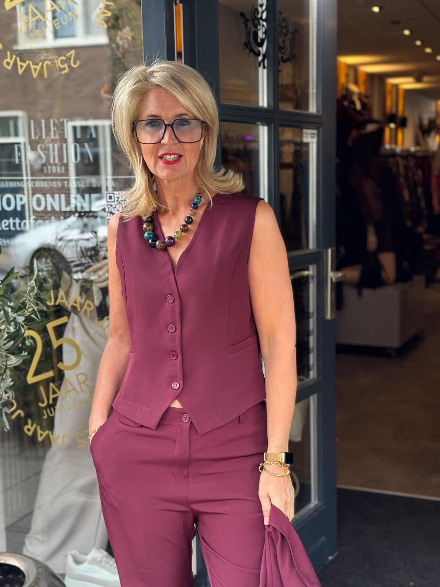 Gilet Chic Collectie/ bordeaux