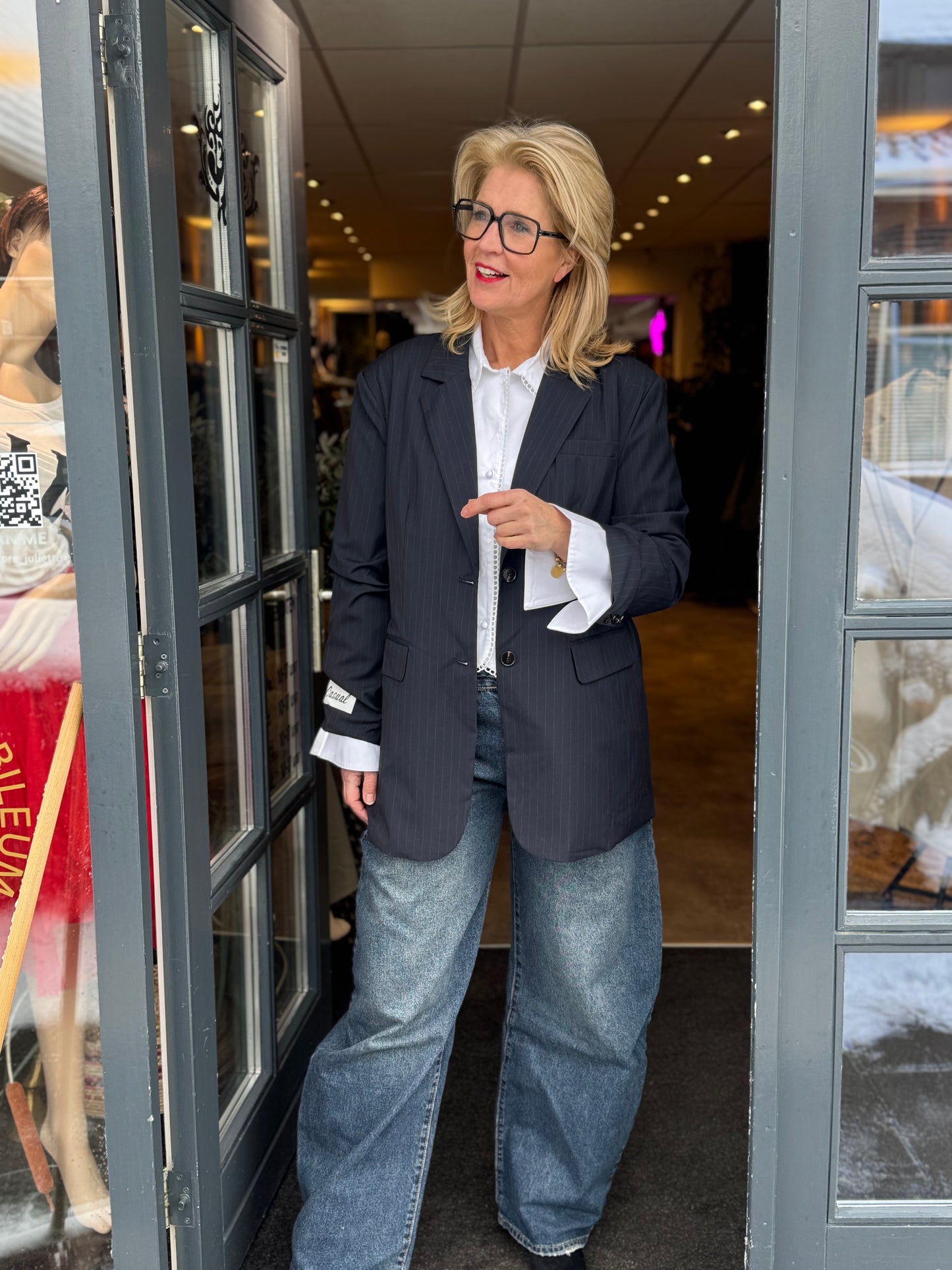 Blazer Pinstripe / D Blauw