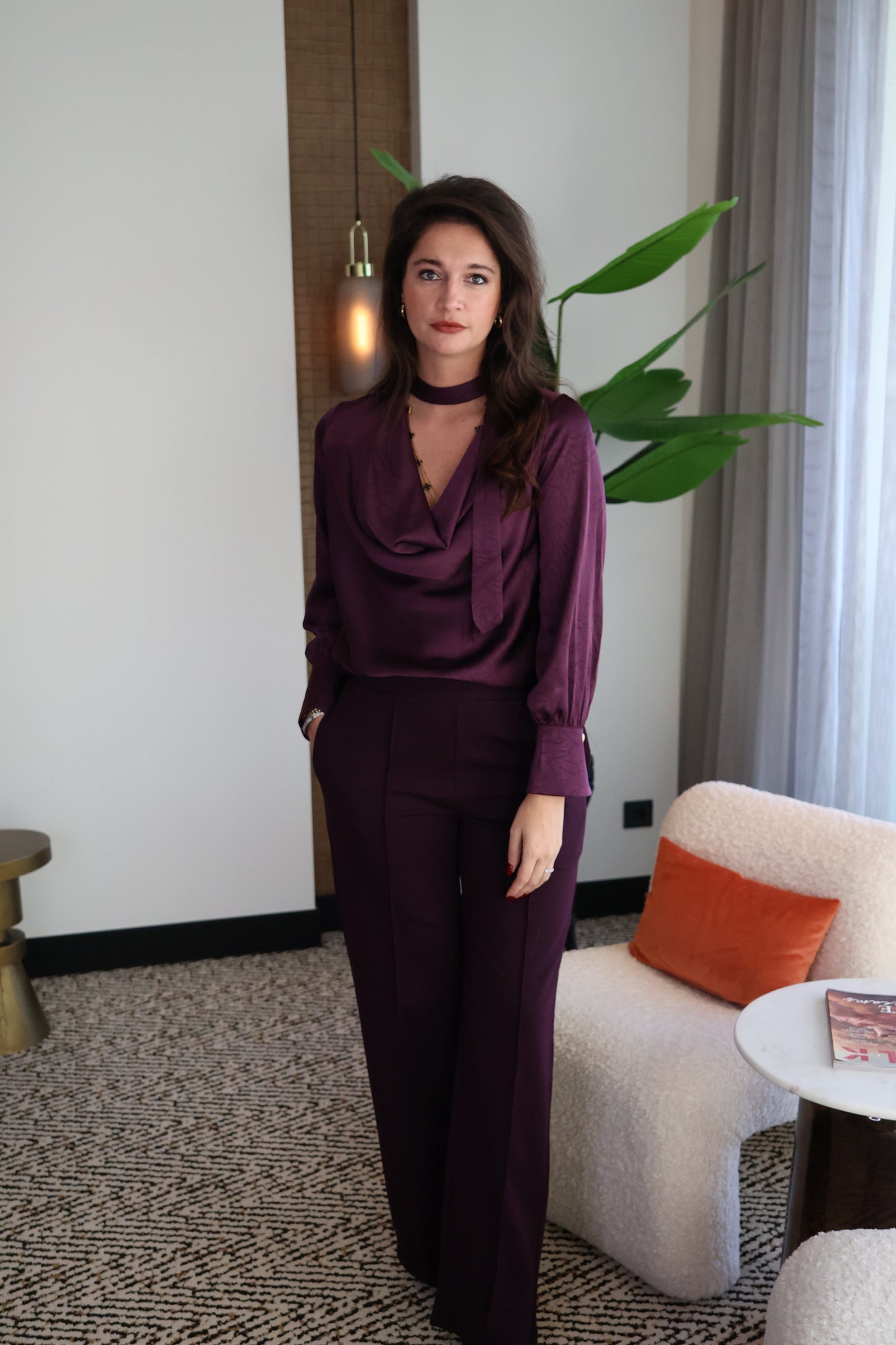 Blouse Shine/ aubergine