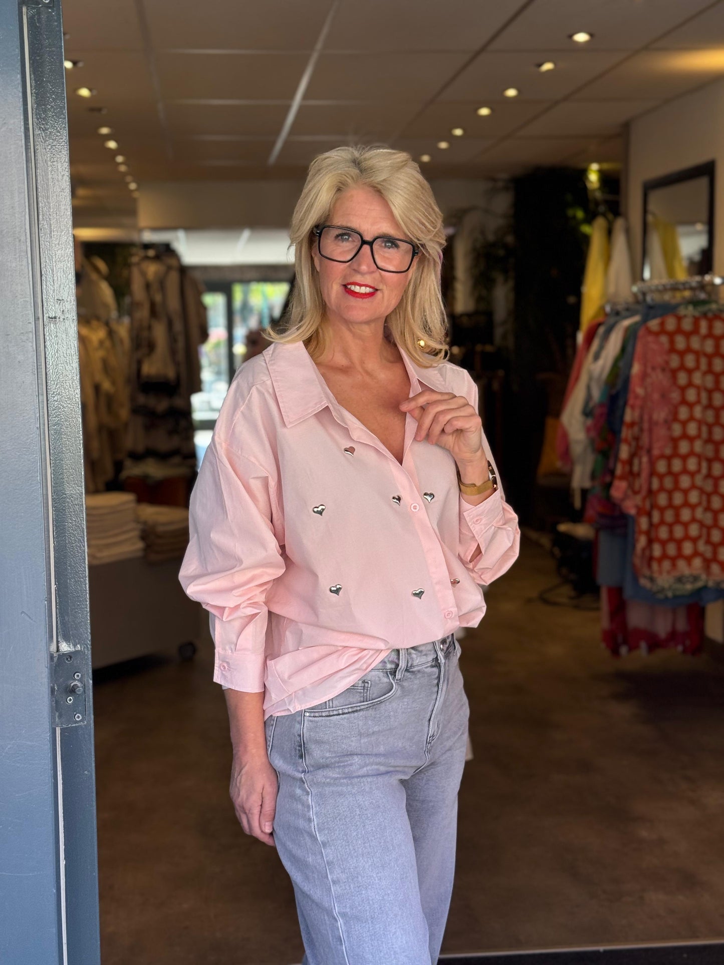 Blouse Love/ roze