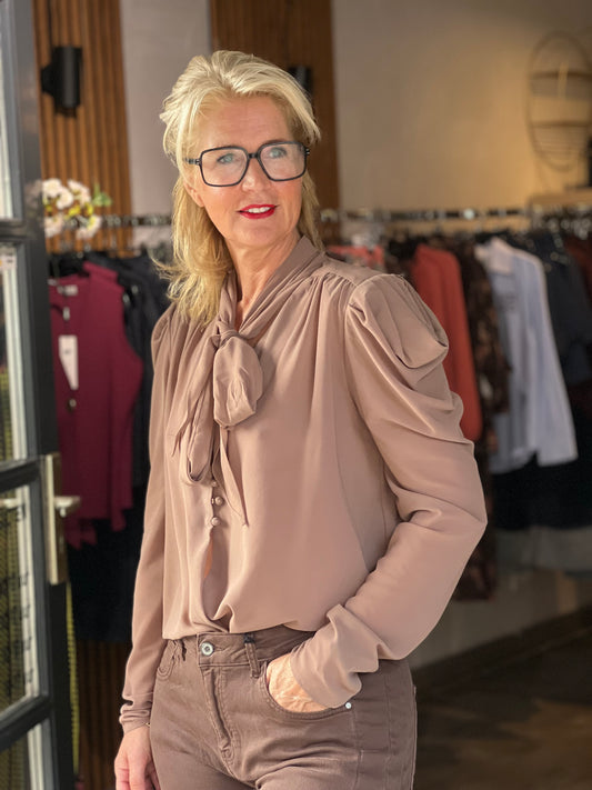 Blouse Bow/ Taupe
