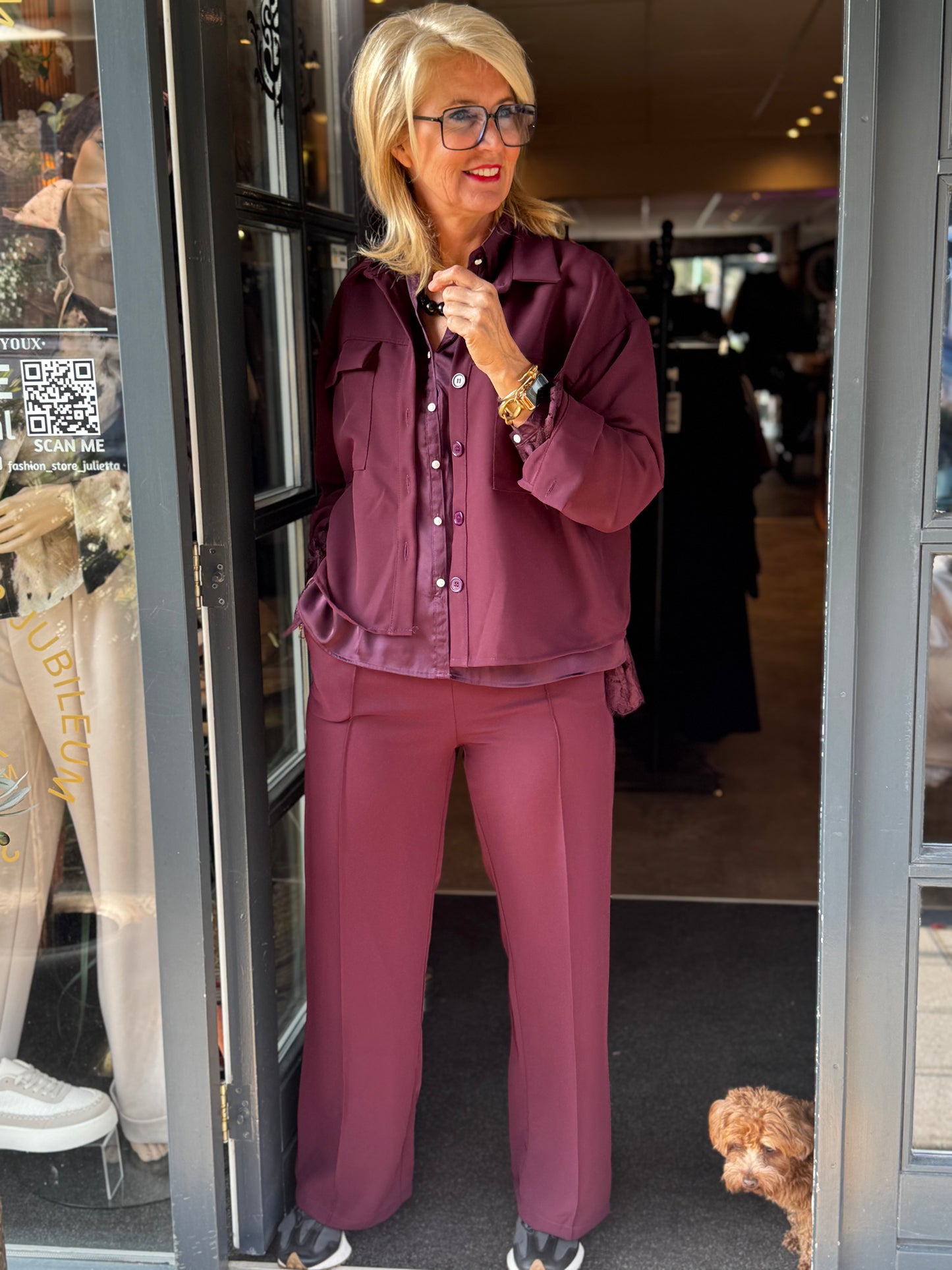 2-delig set Chique & Sporty / bordeaux