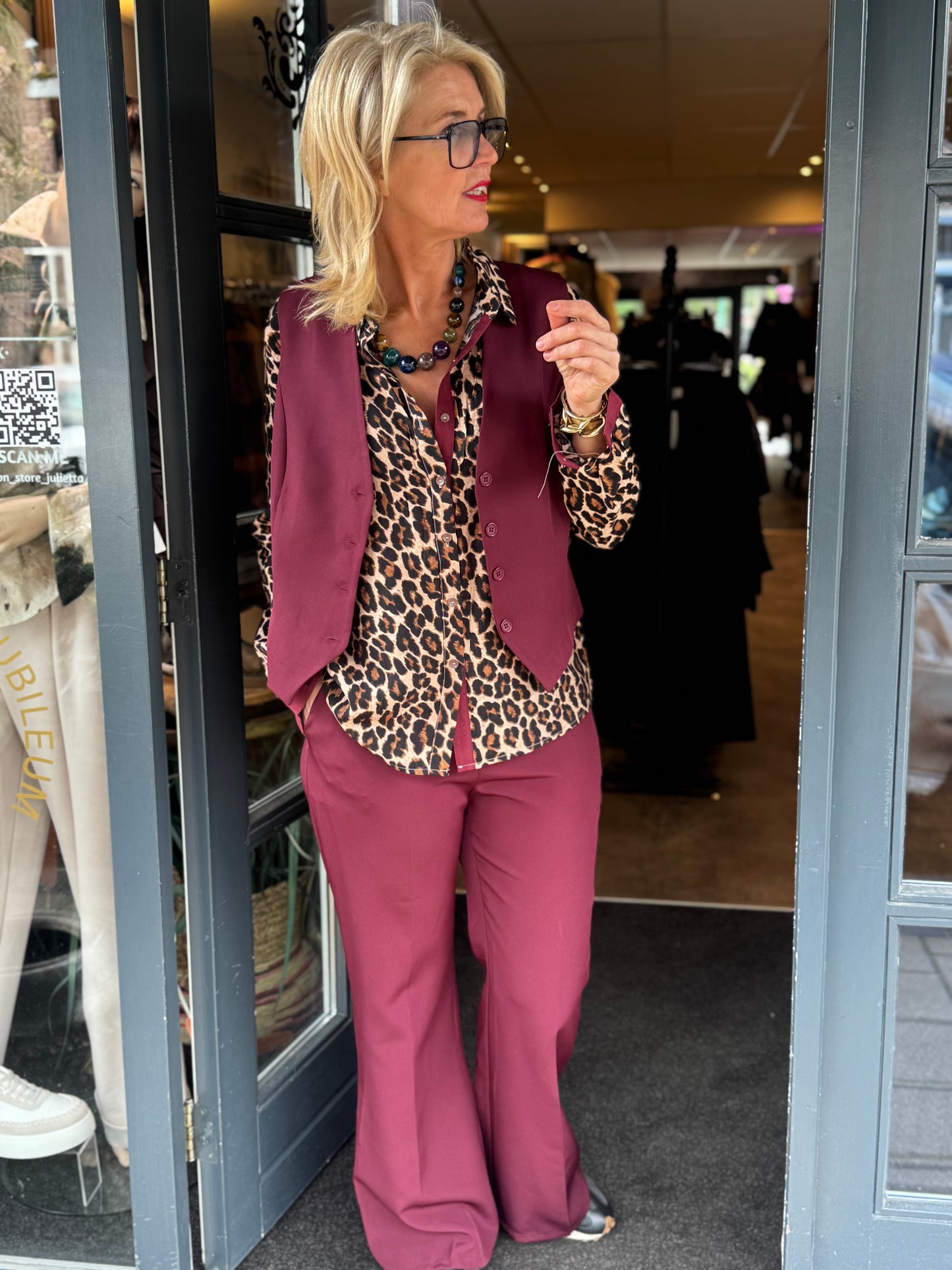 Gilet Chic Collectie/ bordeaux