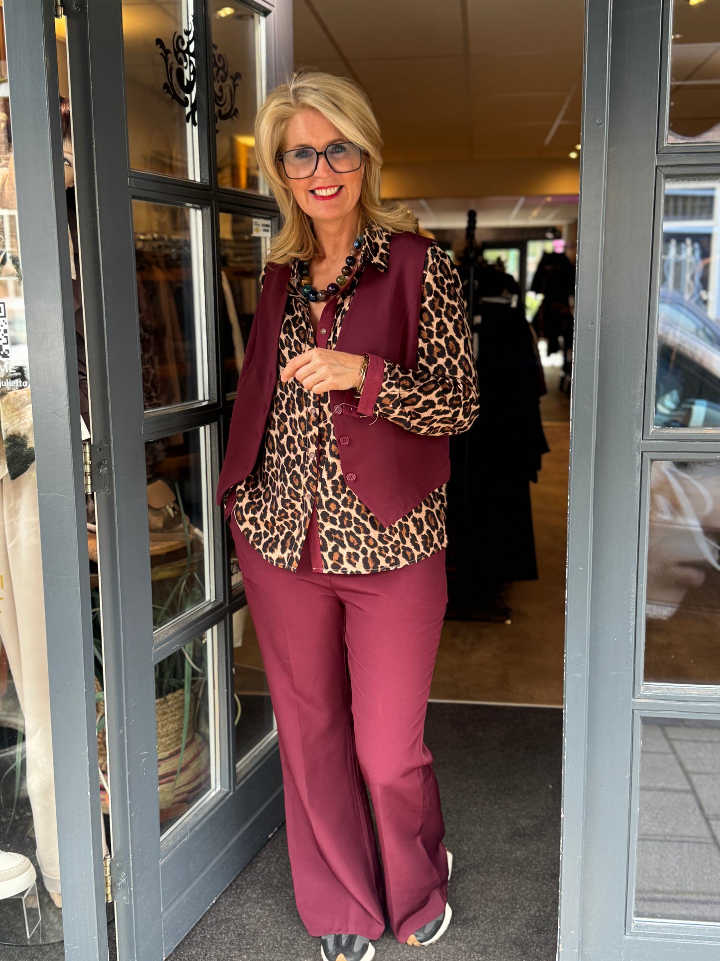 Gilet Chic Collectie/ bordeaux