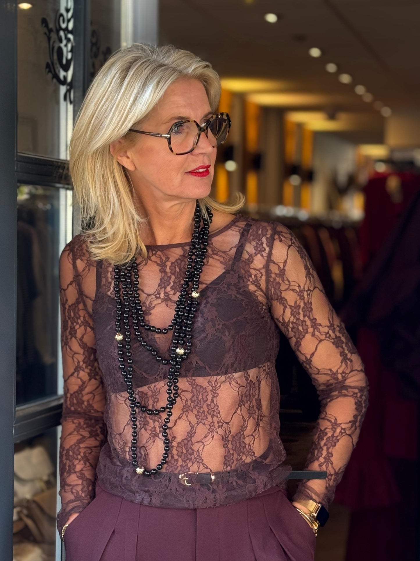 Shirt Lace/ Aubergine