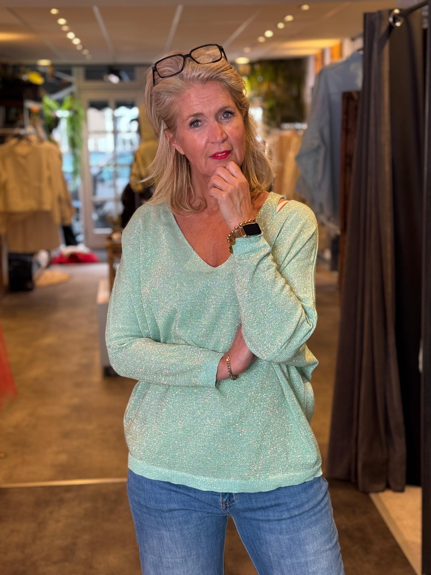 Trui met Top Butterfly/ Zee Groen