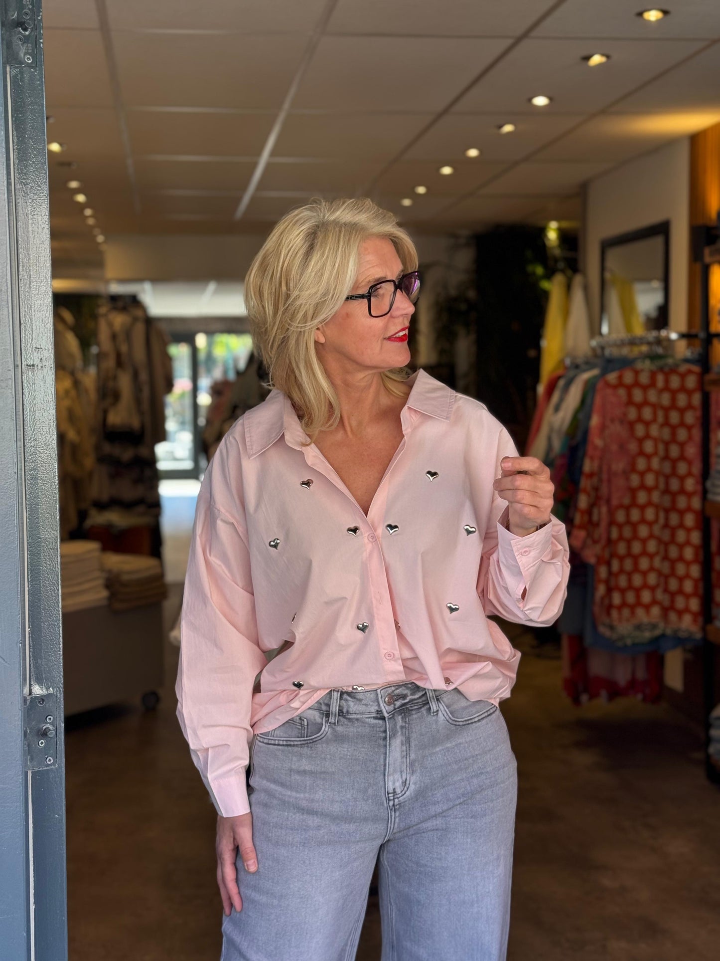 Blouse Love/ roze