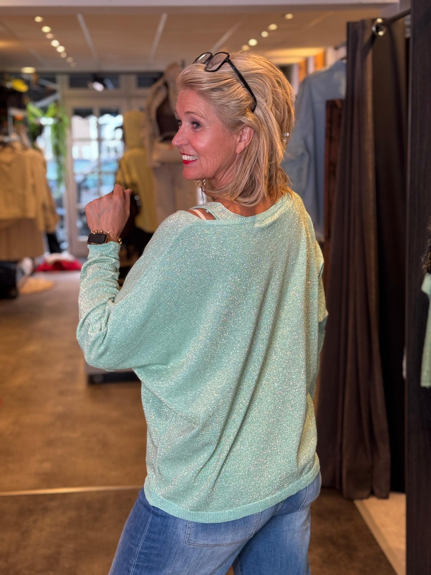 Trui met Top Butterfly/ Zee Groen