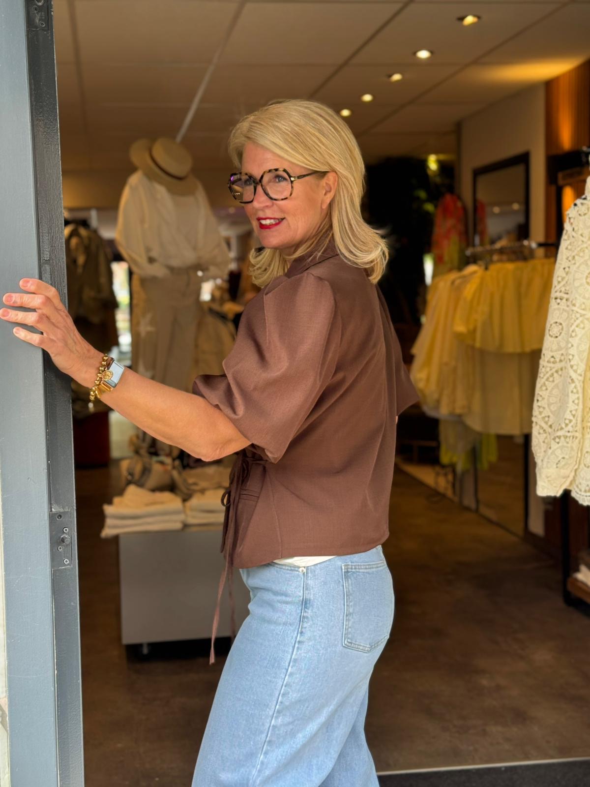 Blazer overslag/ Bruin