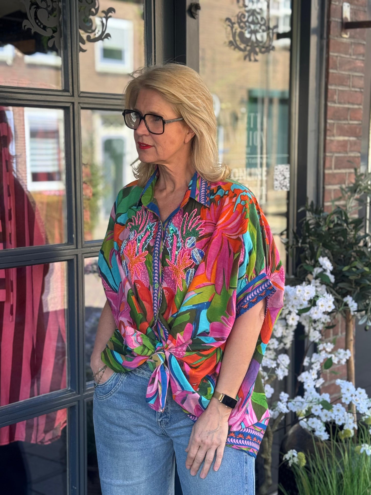 💥DEAL Blouse Gold&Silver/ print Roze