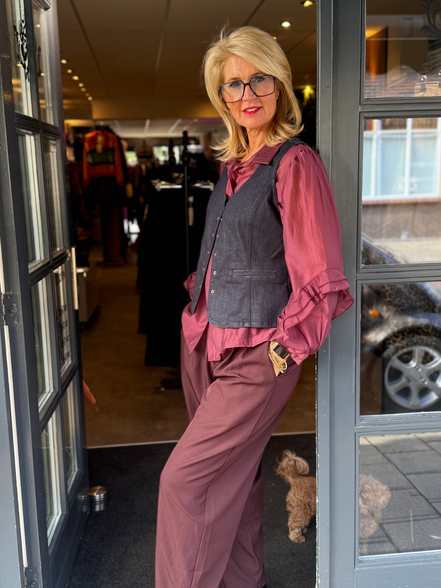 Denim gilet/ noirbleu