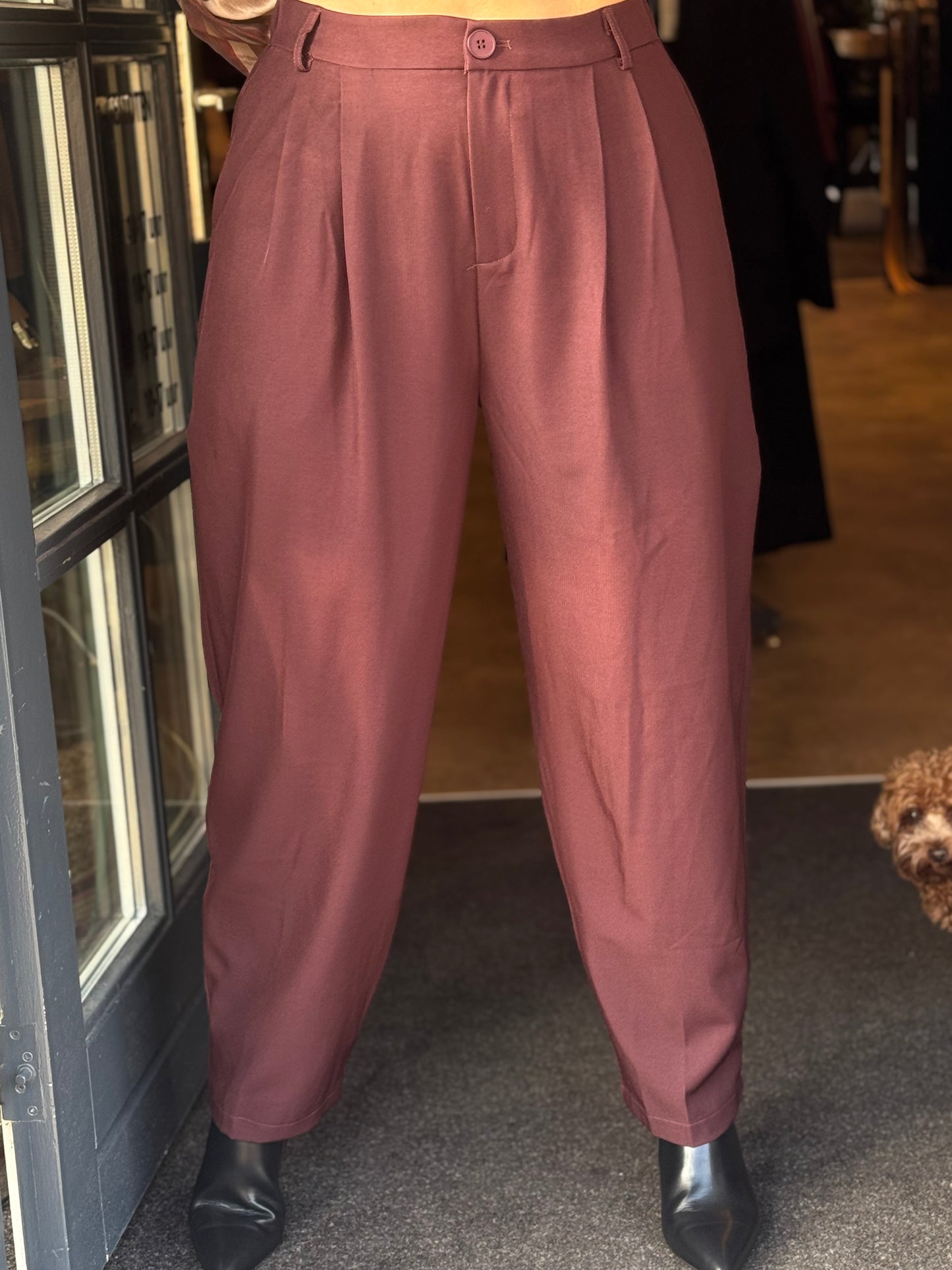 Pantalon Barrel Chic/ Aubergine