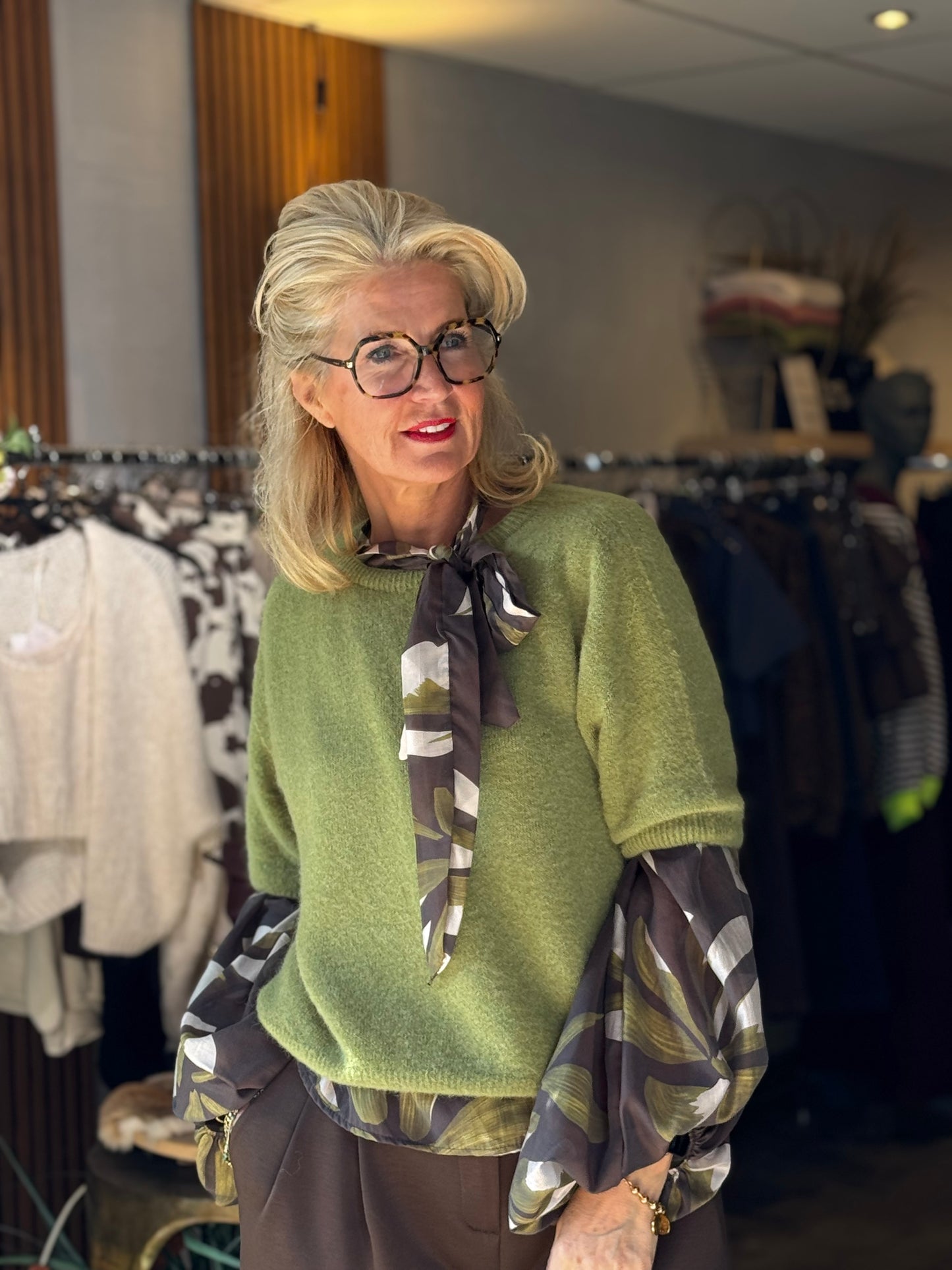 Trui Cosy Knitt Tee/ linde groen