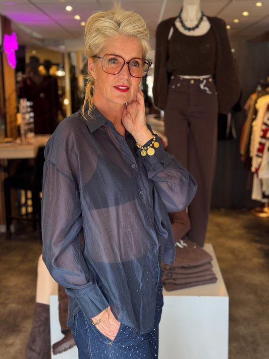 Blouse L Essence/ donker blauw