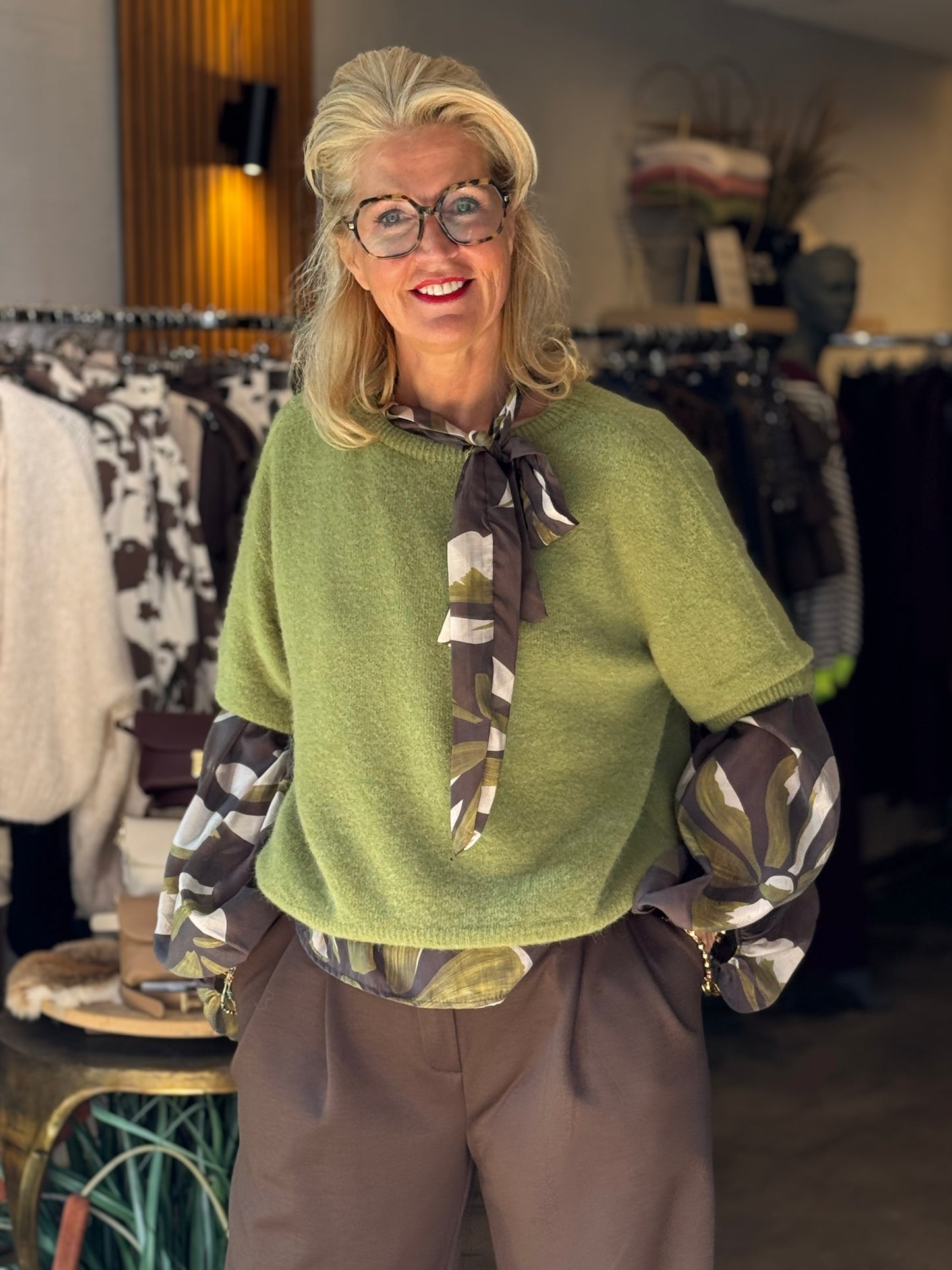 Trui Cosy Knitt Tee/ linde groen