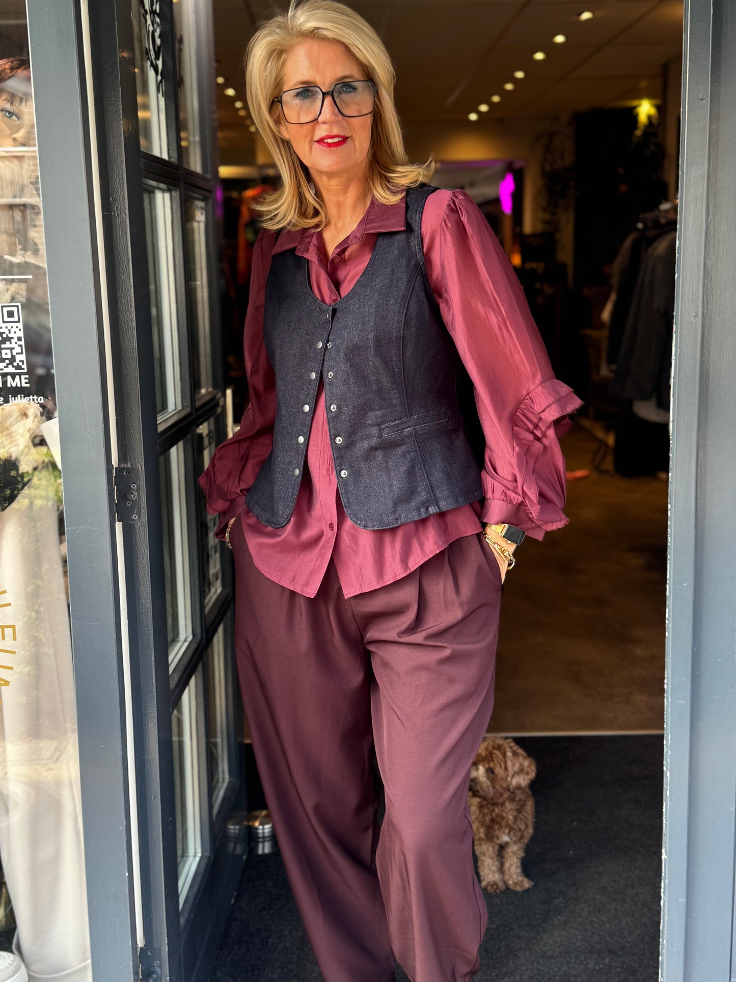 Denim gilet/ noirbleu