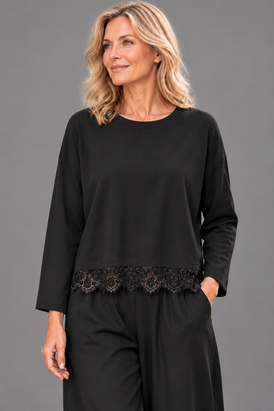 Shirt Lace/ zwart