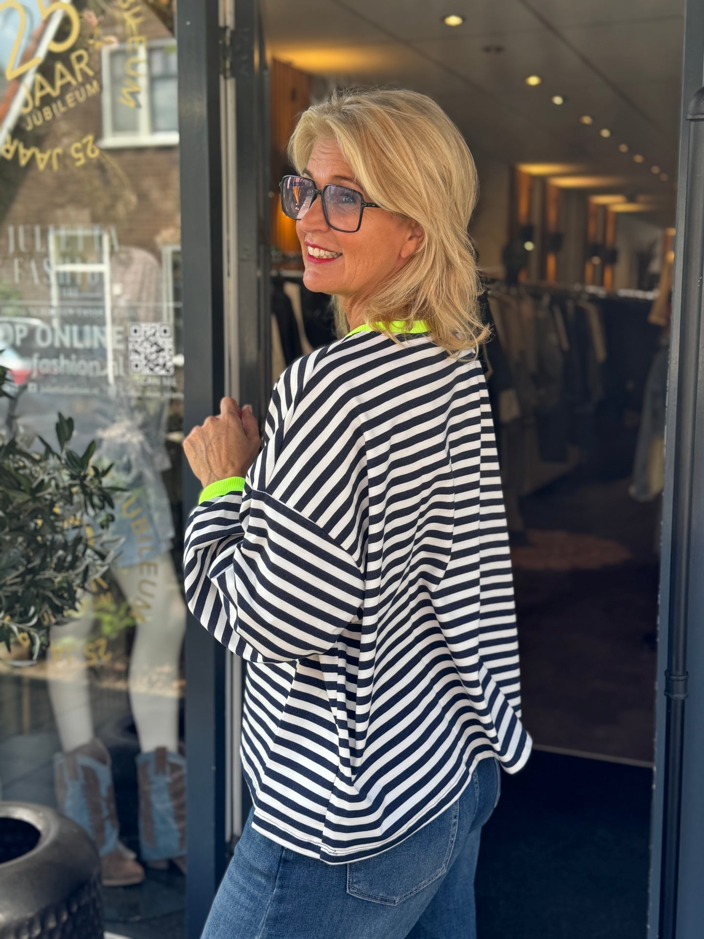 Sweater Stripe/ Blauw
