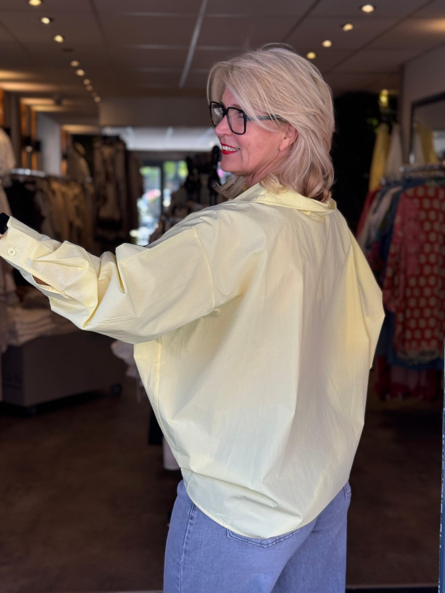 Blouse Love/ geel