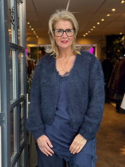 Vest Mohair/ DBlauw