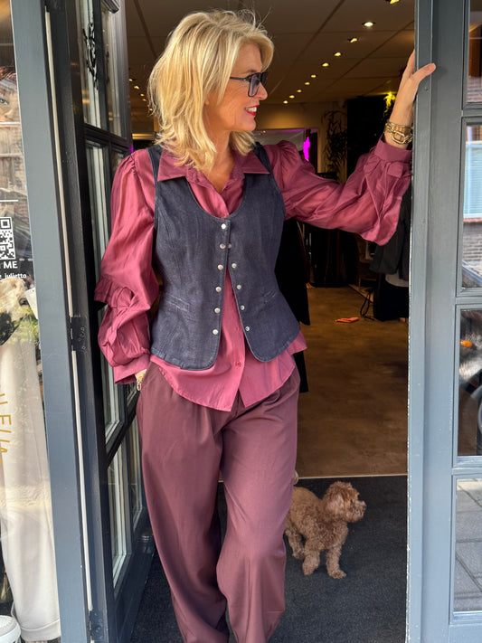 Denim gilet/ noirbleu