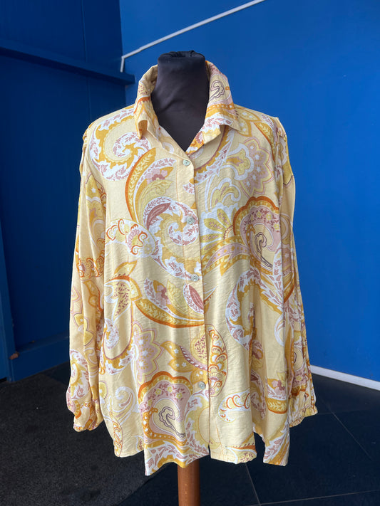 Blouse print geel