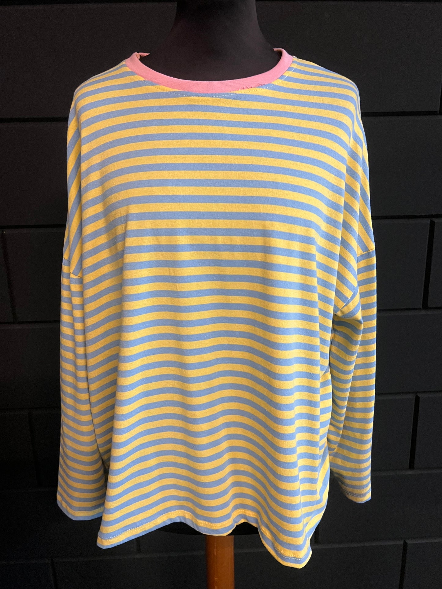 Sweater stripe/ geel blauw
