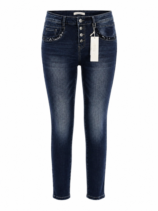 Jeans knoopsluiting