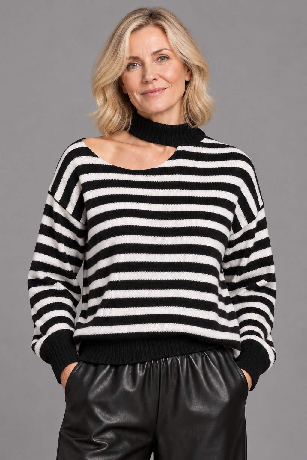 Trui Stripe/ zwart-wit