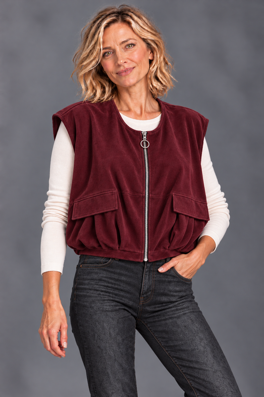 Gilet Suedine/ Bordeaux