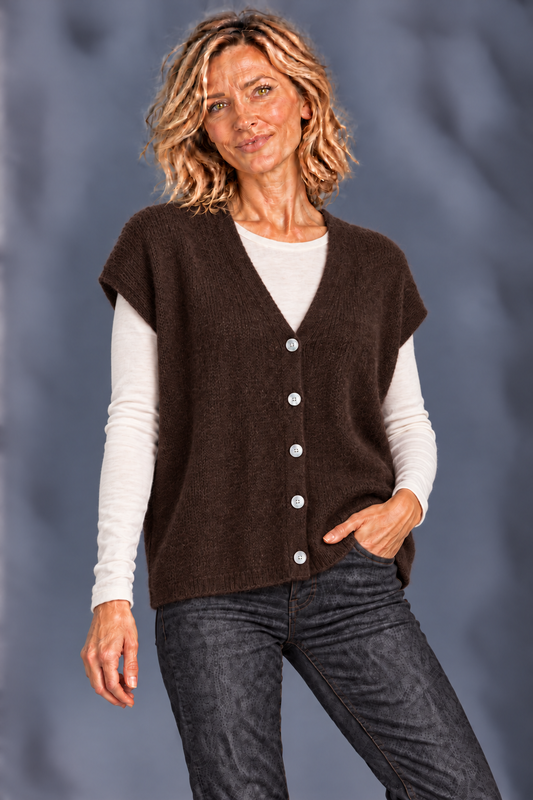 Mouwloos Vest/ Bruin