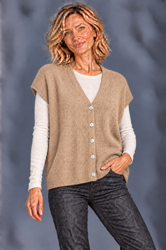 Mouwloos Vest/ Beige