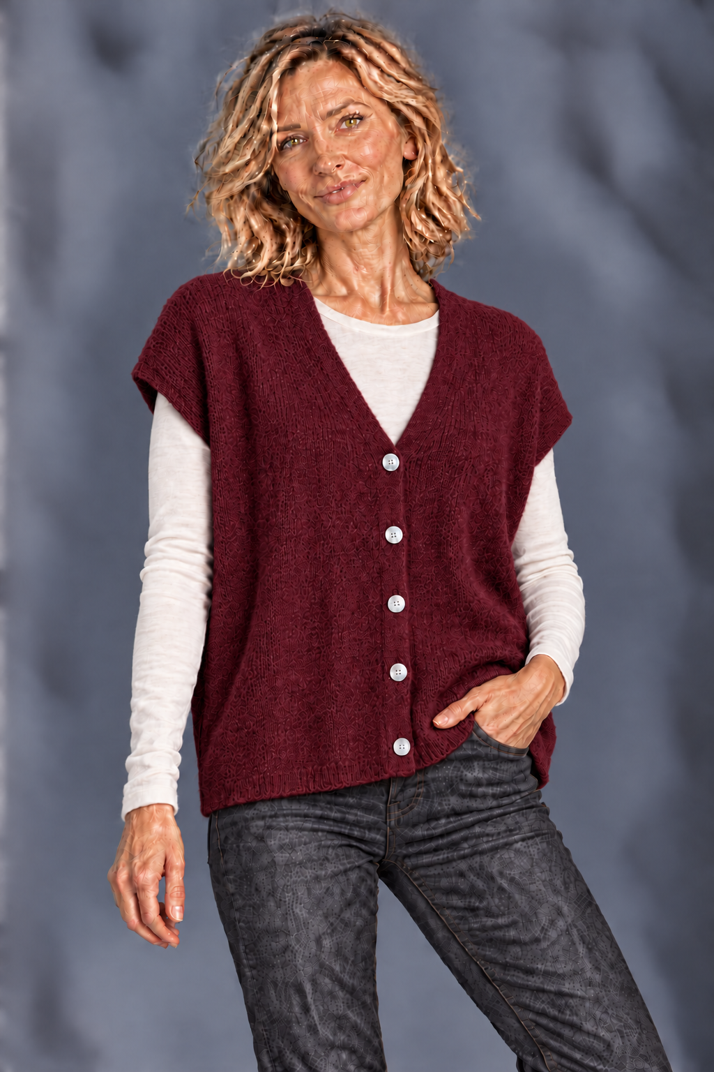 Mouwloos Vest/ Bordeaux
