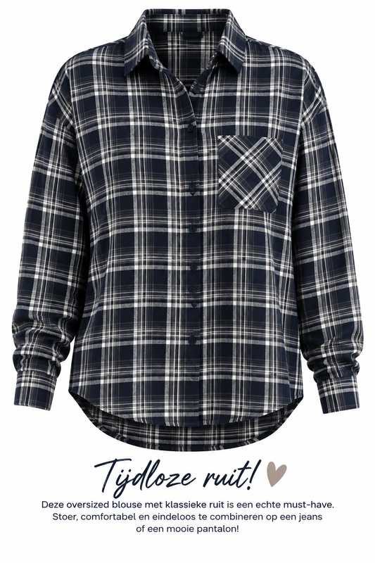 Blouse Ruit/ Blauw