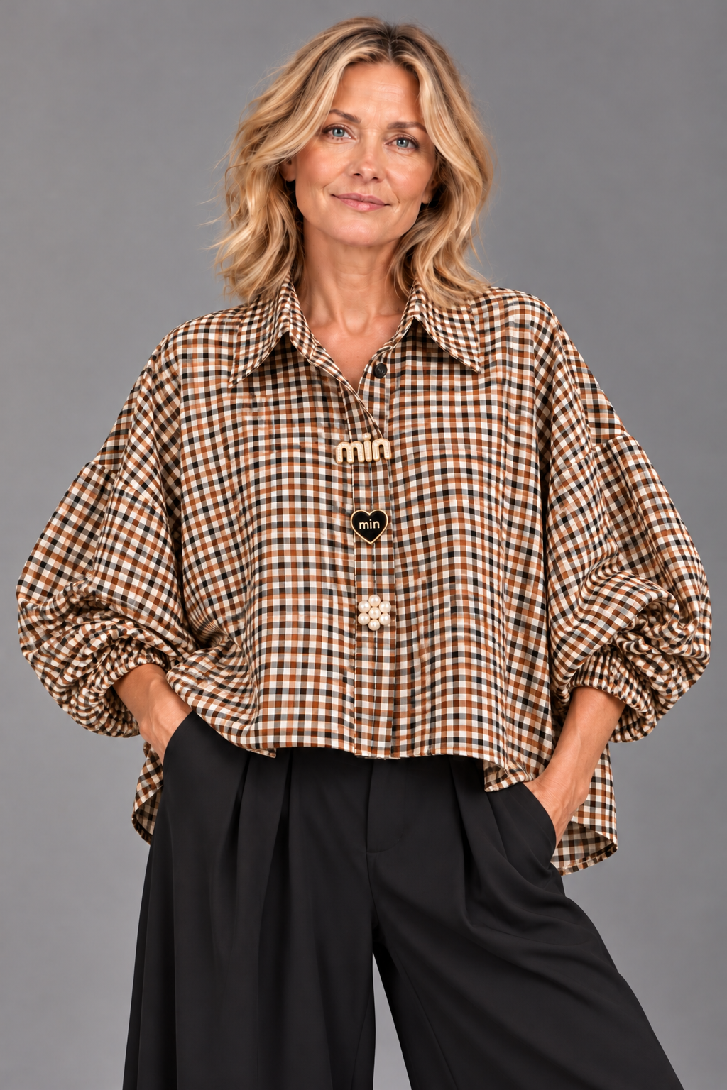 Blouse Anne/ broches