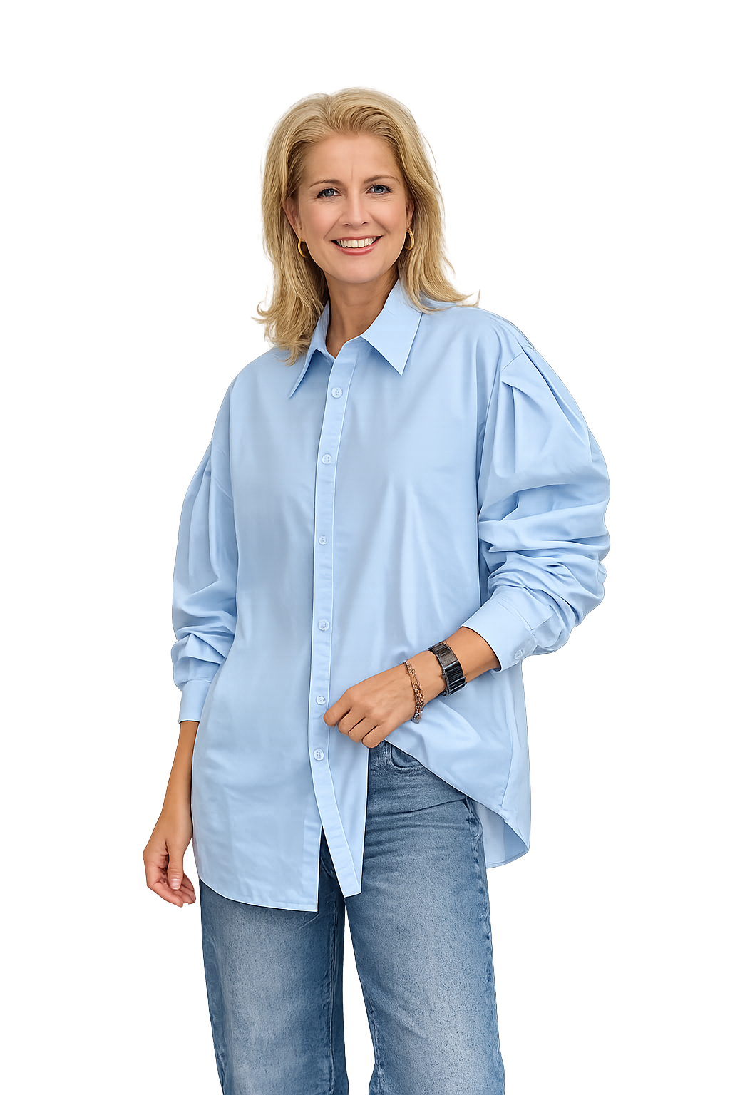 Blouse Puff/ Licht blauw