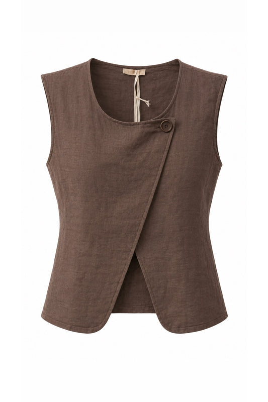 Gilet Lina Linnen/ Choco
