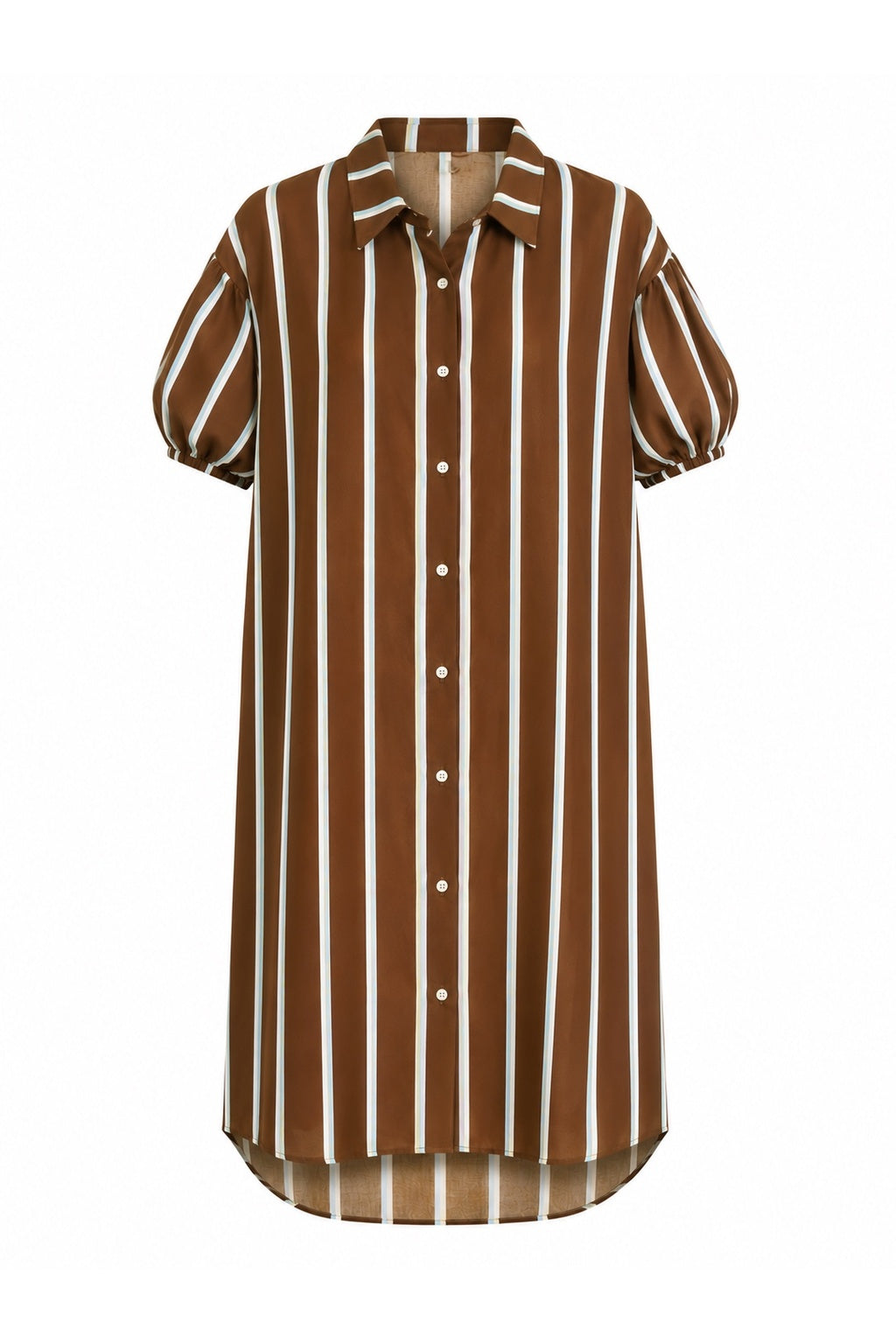Jurk Stripe Balloon/ D bruin