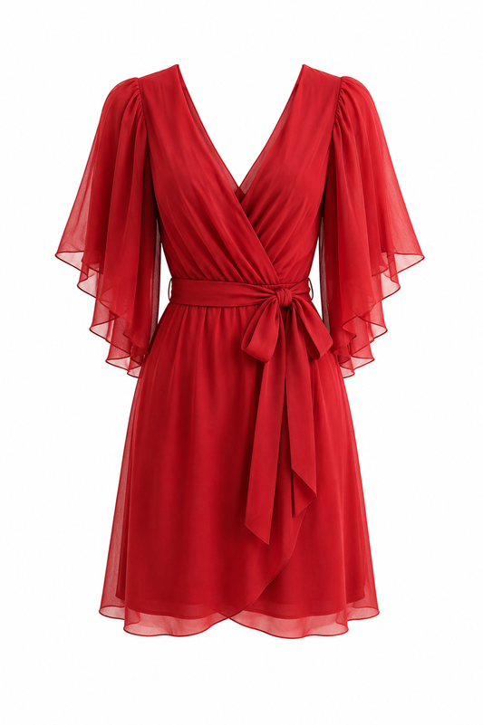 Jurk Belle/ warm Rood